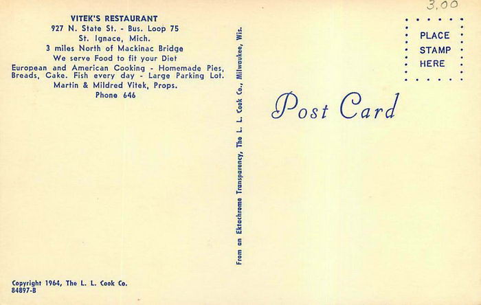 Blue Waters Restaurant (Viteks Restaurant) - Old Postcard Photo (newer photo)